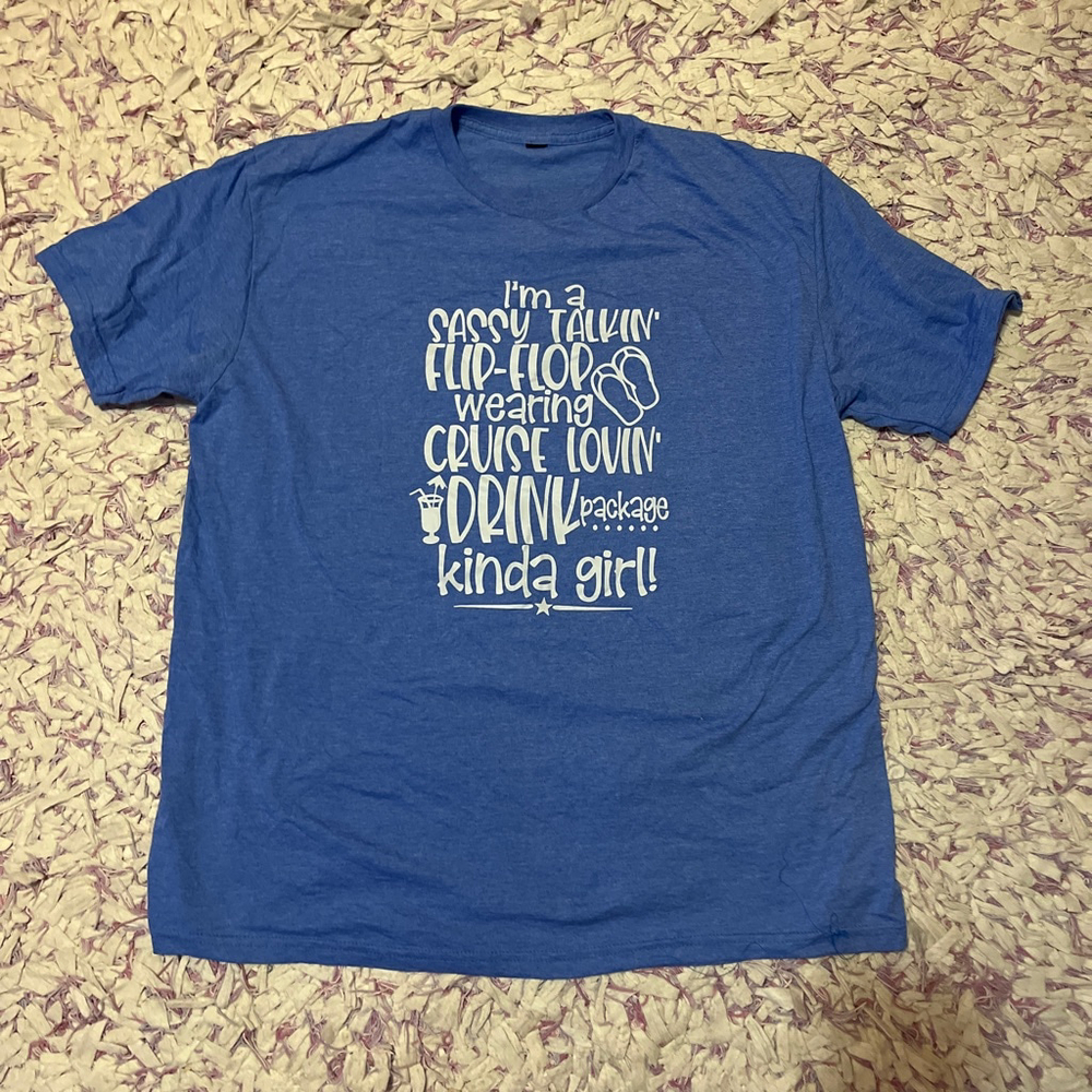 Women's Blue & White Cruise Graphic Short Sleeve Tee XXL